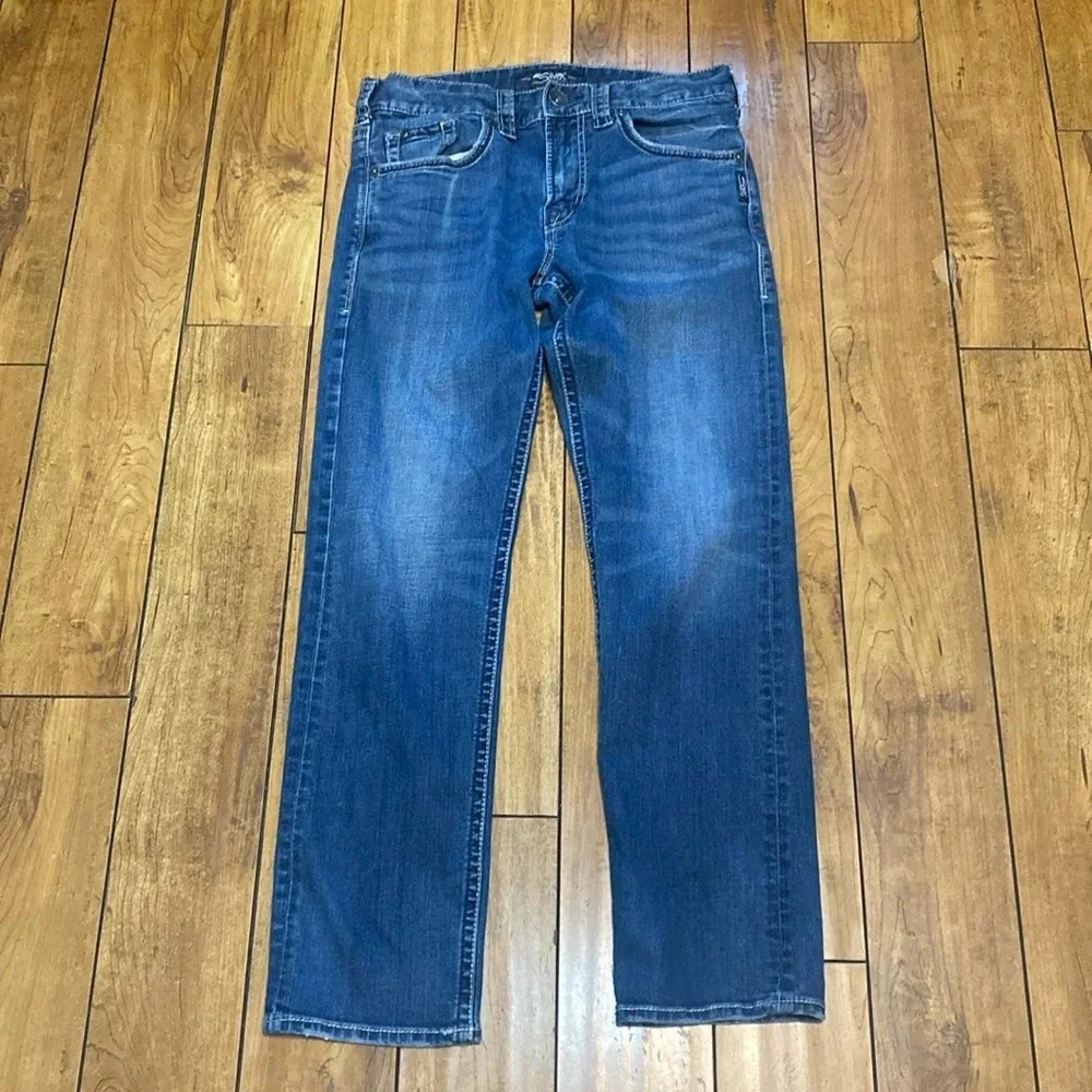 Men's Blue Straight-Leg Jeans